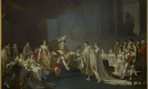 Portrait de famille impériale, Napoléon et ses frères et sœurs dans un décor somptueux.
