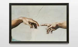 La création d'Adam par Michel-Ange : deux mains se tendent, symbolisant le souffle de vie. La signification des mains de Michel-Ange est profonde.