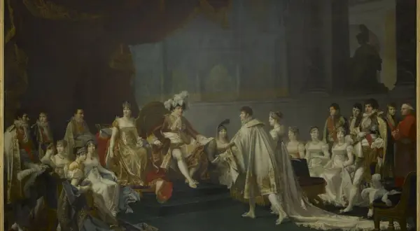 Portrait de famille impériale, Napoléon et ses frères et sœurs dans un décor somptueux.