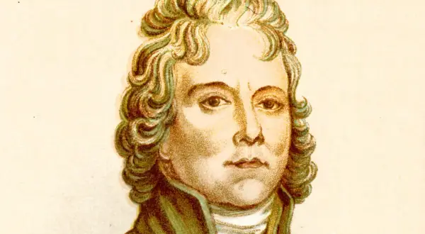 Portrait en buste de Charles-Maurice de Talleyrand-Périgord, avec sa coiffure bouclée caractéristique et un regard intense.