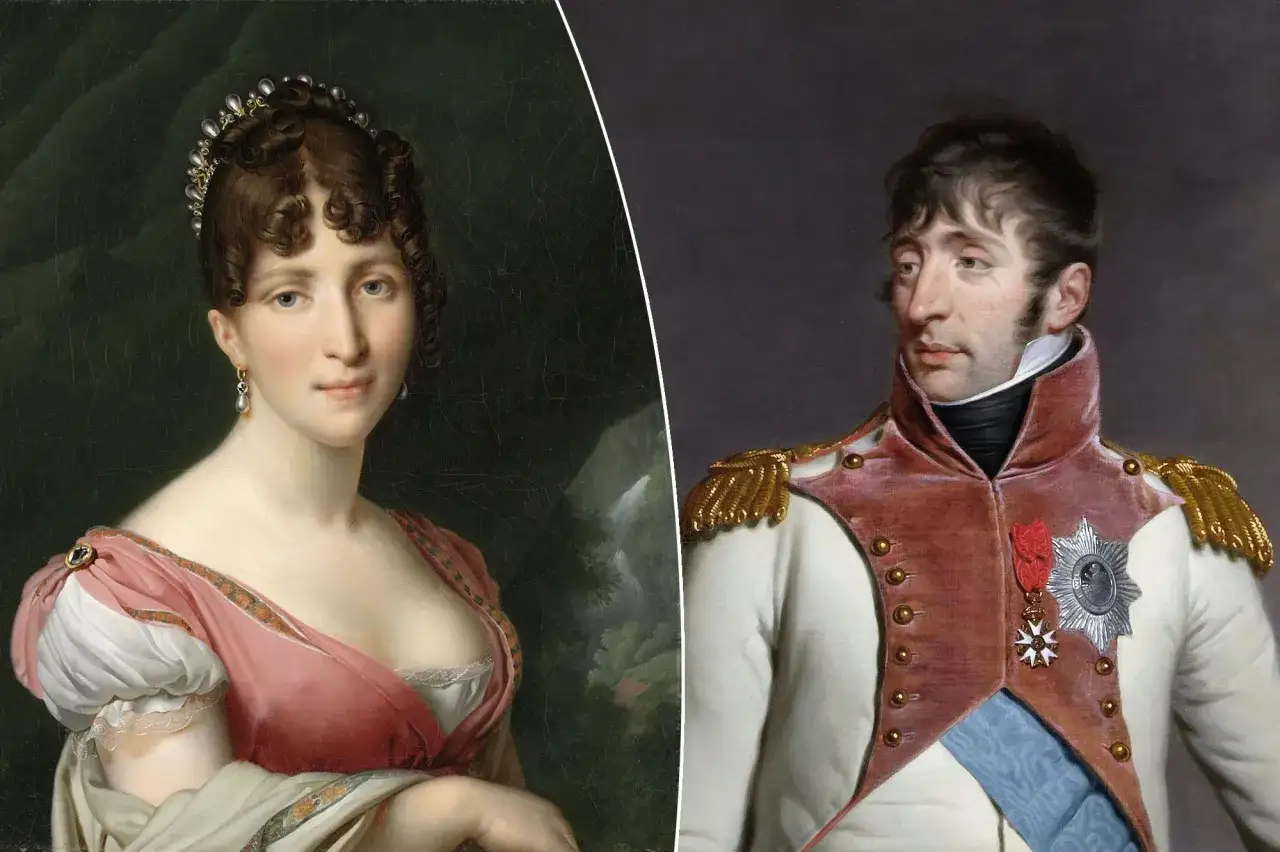 Portrait de Hortense de Beauharnais et Louis Bonaparte, qui est le p&egrave;re de Napol&eacute;on 3.