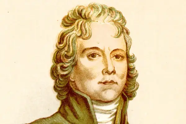 Portrait en buste de Charles-Maurice de Talleyrand-Périgord, avec sa coiffure bouclée caractéristique et un regard intense.