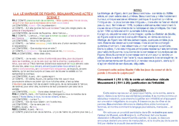 Une scène du "Mariage de Figaro" où le Comte, tel un séducteur maladroit, tente de charmer sa femme, la Comtesse, dans un jeu de mots et de quiproquos, révélant ainsi une passante baudelaire.